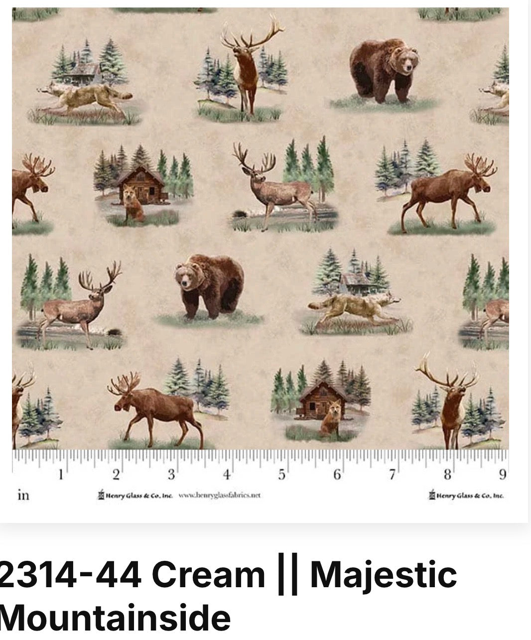 Majestic Mountainside by Jane Spade Beach for Henry Glass & Co. Patt# 2314 Col# 44 Cream