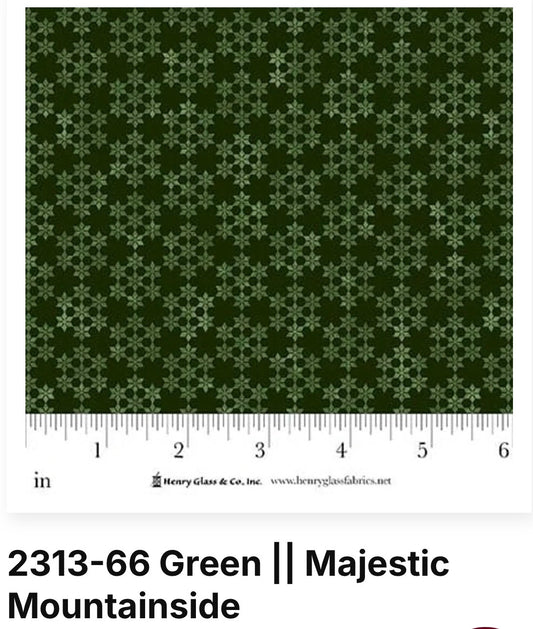 Majestic Mountainside by Jane Shade Beach for Henry Glass & Co. Patt# 2313 Col# 66 Green