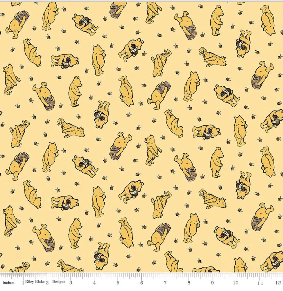 Riley Blake Designs Flannel Winnie the Pooh Toss Sunshine F17503-Sunshine