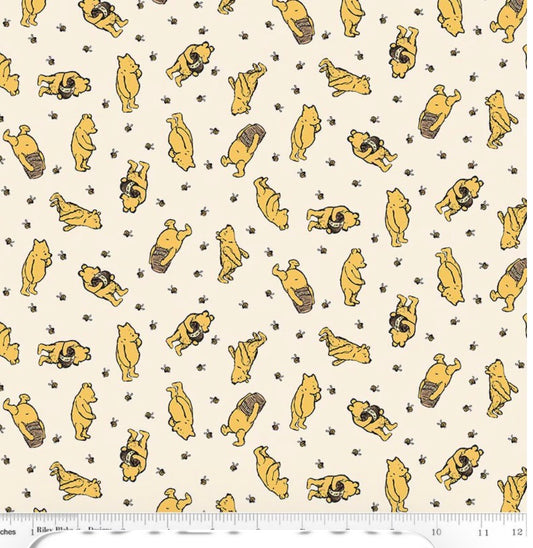 Riley Blake Designs Flannel Winnie the Pooh Toss Cream F17503-Cream