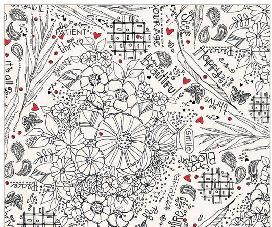 Windham Fabrics 108” Wide Blooming Doodles by Kori Turner Goodhart 54703-1DES