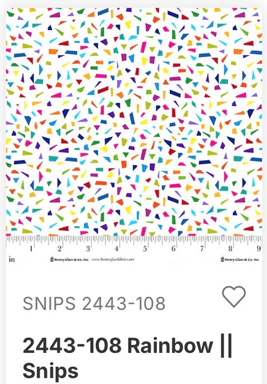 Henry Glass & Co. Snips by Goldi L. Studio PATT# 2443 COL# 108 Rainbow
