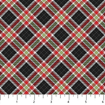 Home For Christmas Black Multi Plaid DP28928-99