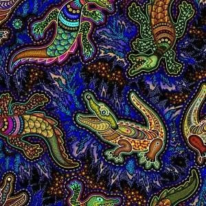 Oasis Fabrics Tjukurpa (pronounced “chook-orr-pa”) Land OA599212 Blue Crocs
