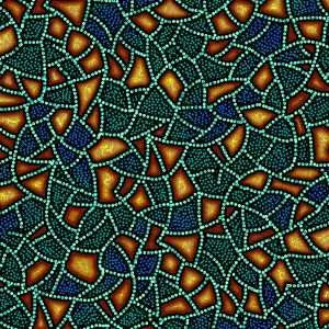 Oasis Fabrics Tjukurpa Land (pronounced “chook-orr-pa”) OA599242 Teal Skin Print