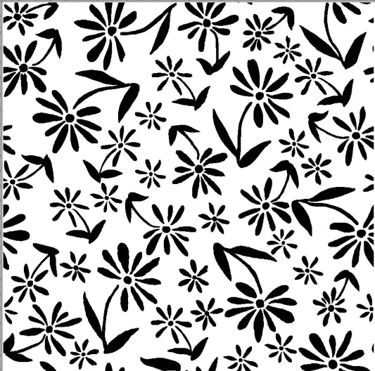 Oasis Fabrics 118” Simplicity White Daisies on Ecru Fabric Style 17/Pattern 595/Color 02