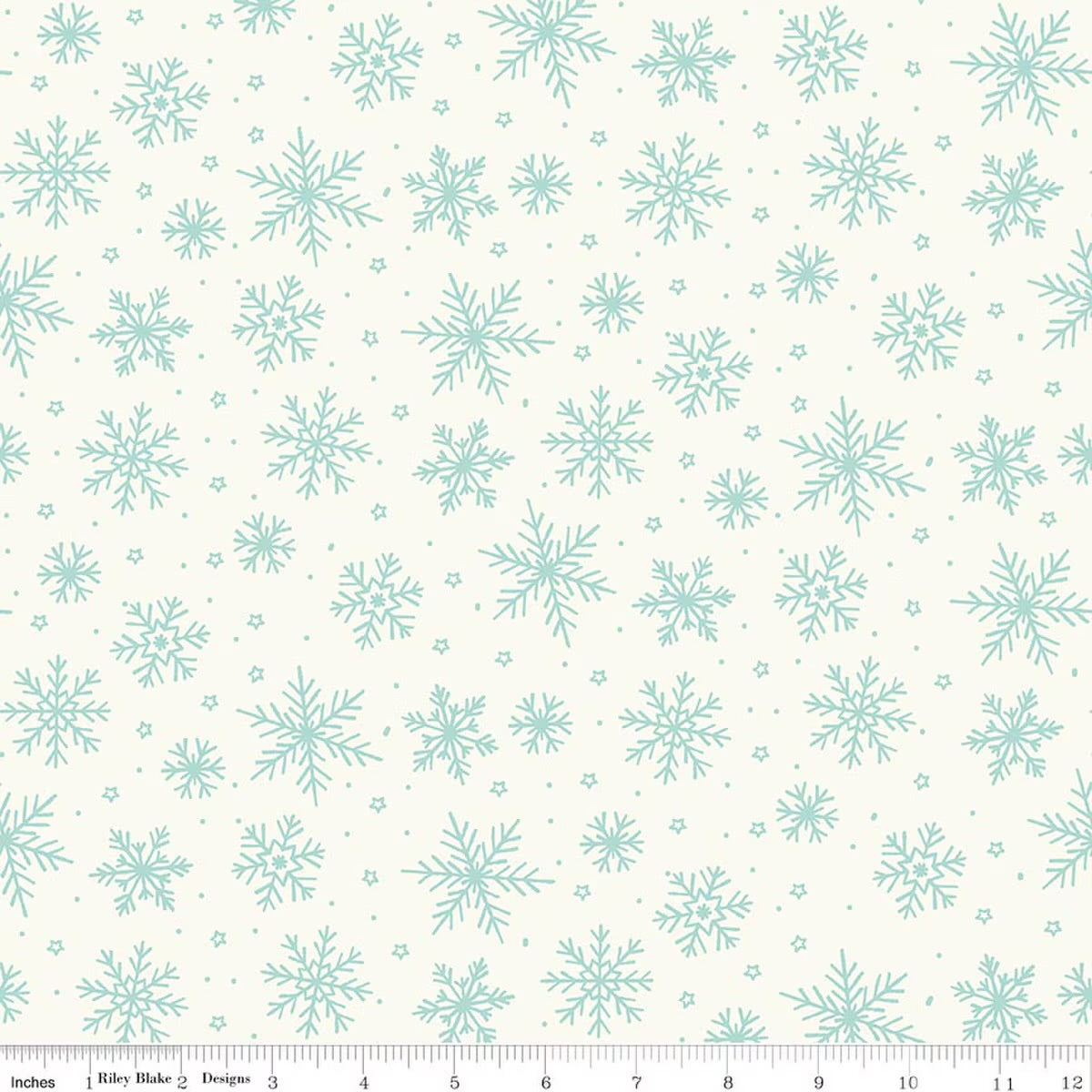 The North Pole Snowflakes White Flannel F17752-White