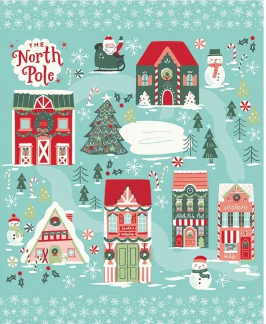 The North Pole Snowflakes Flannel F17755 Panel