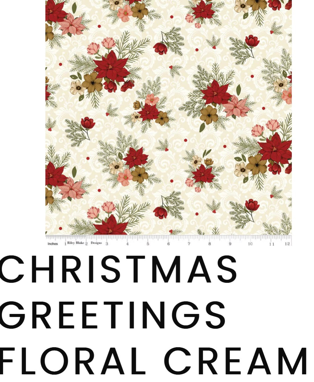 Christmas Greetings by Designer Sandy Gervais for Riley Blake Designs CD17661 Cream