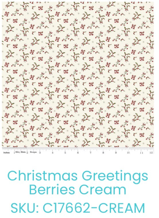 Christmas Greetings by Designer Sandy Gervais for Riley Blake Designs CD17662 Cream
