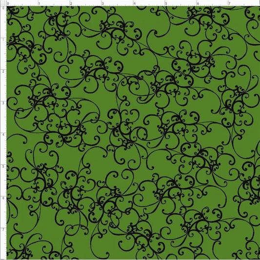 Loralie Designs Elegant Scroll Green 692-634