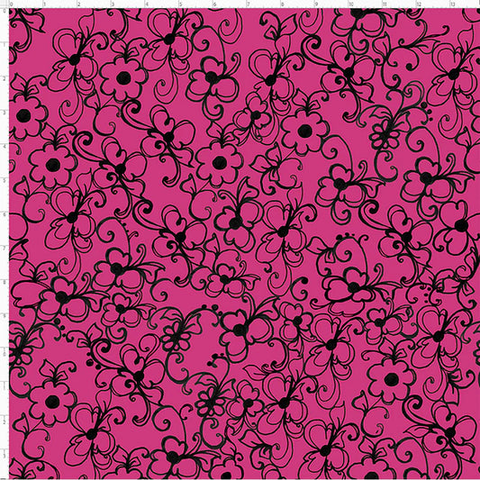 Loralie Designs Daisy Jungle Hot Pink/Black 692-618