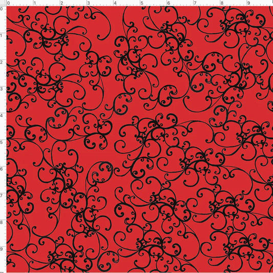Loralie Designs Elegant Scroll Red 692-482