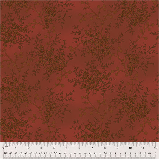 Windham Fabrics 108” Wide Garden Tale 53809W 2DES Ruby Floral Vine