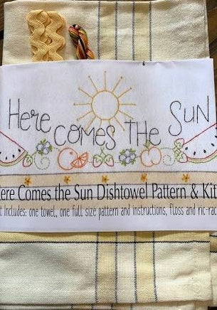 Here Comes the Sun Dishtowel &amp; Kit by Barri Sue Gaudet for Bareroots Patterns