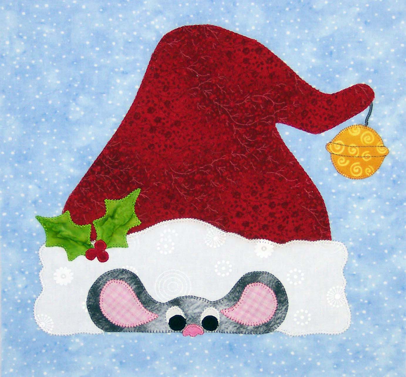 Santa Mouse by Sandy Fitzpatrick 12” Appliqué Block