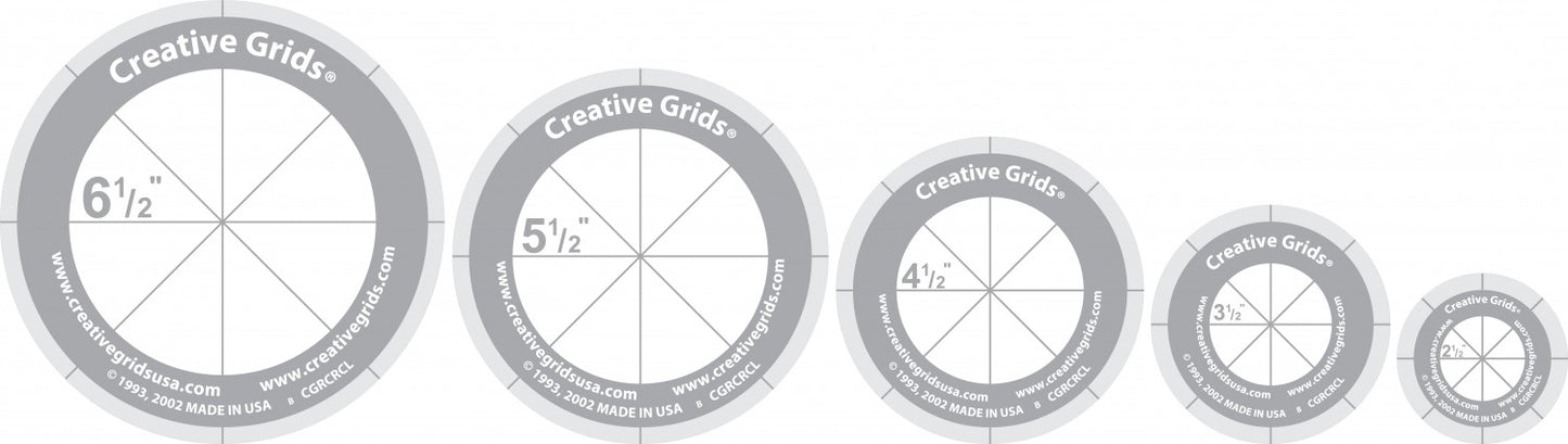 Creative Grids Ruler Rotary Cutting Circles CGRCRCL