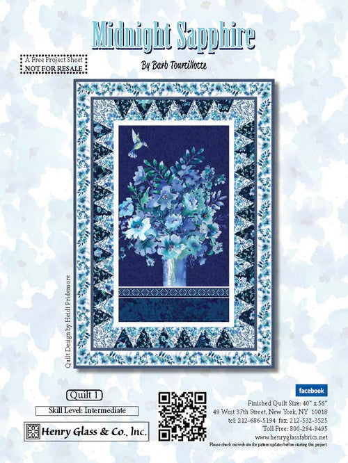 Midnight Sapphire Quilt Kit 40” x 56”