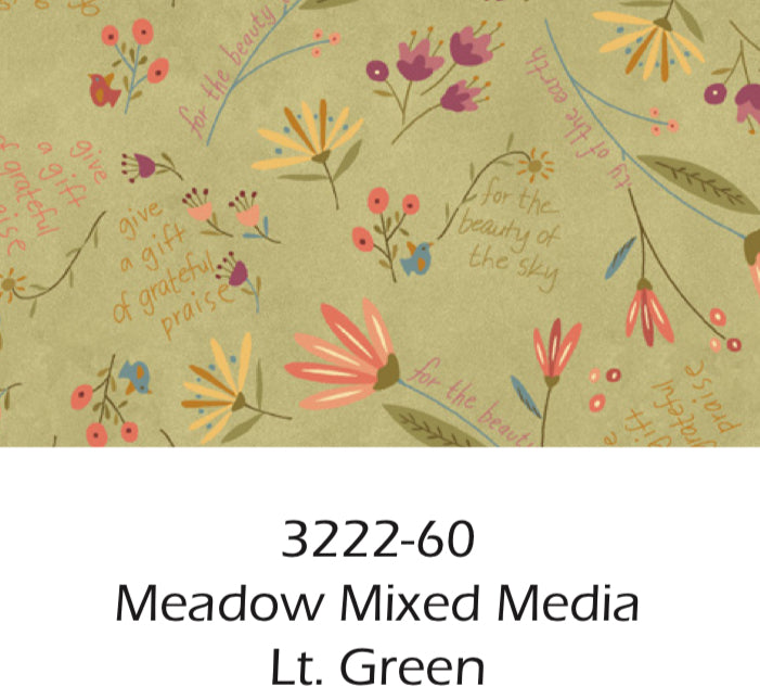 Gift of Grateful Praise Meadow Mixed Media Lt. Green Pattern: 3222, Color: 60