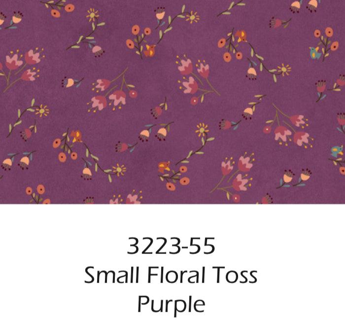 Gift of Grateful Praise Small Floral Toss Purple Pattern: #3223, Color: #55