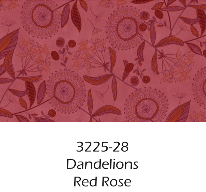 Gift of Grateful Praise Dandelions Red Rose Pattern: 3225, Color: 28