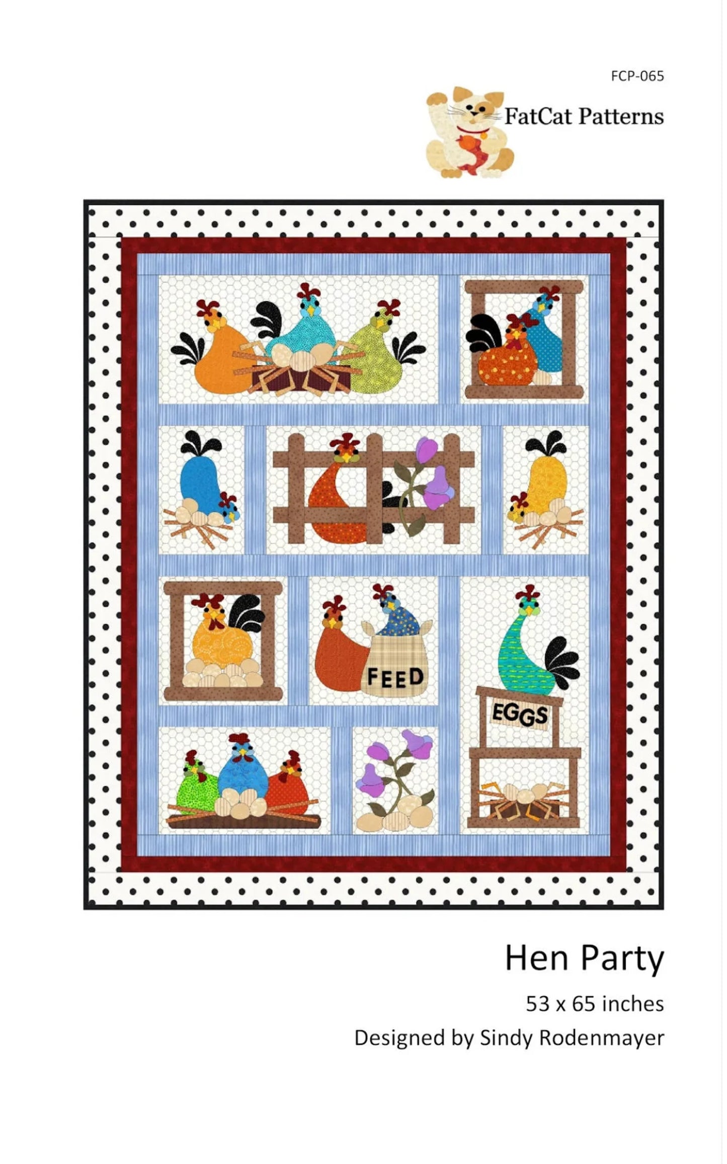 Hen Party Quilt Kit 53” x 65”