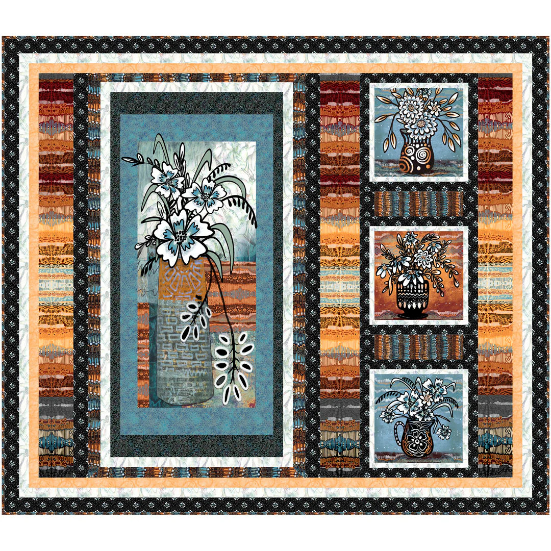 Still Life Blooms Quilt Kit 55” x 48 1/2”