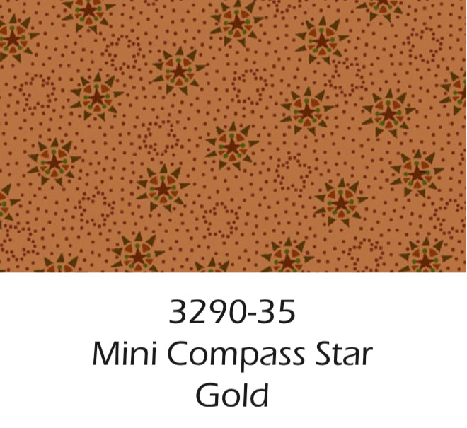 Oak and Maple by Janet Rae Nesbitt Pattern: 3290, Color: 35 Mini Compass Star Gold