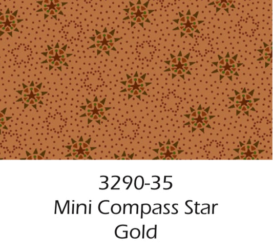 Oak and Maple by Janet Rae Nesbitt Pattern: 3290, Color: 35 Mini Compass Star Gold