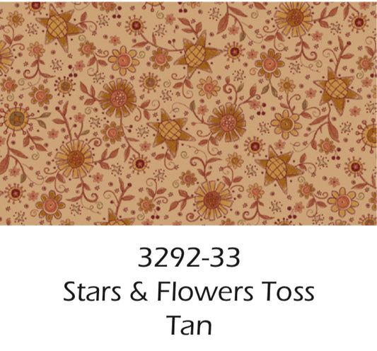 Oak and Maple by Janet Rae Nesbitt Pattern: 3292, Color: 33 Stars and Flowers Toss Tan
