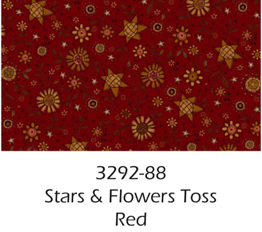Oak and Maple by Janet Rae Nesbitt Pattern: 3292, Color: 88 Stars and Flowers Toss Red
