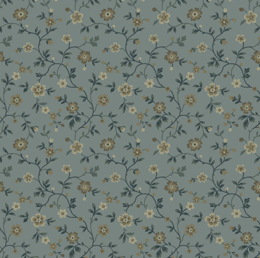 Maywood Studio Dark & Stormy MAS10442B Floral Vine - Blue