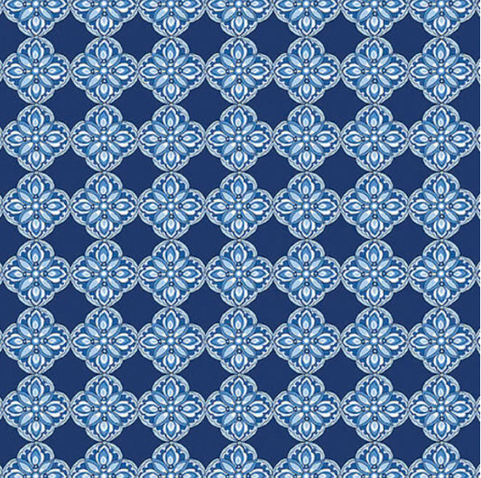 Benartex Bluesette 13448-55 Diamond Medallion Dark Blue