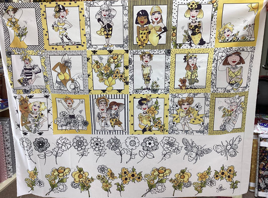 Loralie/Spoonflower Be Happy Panel 36” x 45”