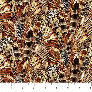 Naturescapes Pheasant Grove DP28304-37 Rust Multi Feathers