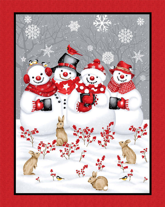 Snow Crew Minky Panel by Barbara Tourtillotte 46 1/2” x 59”