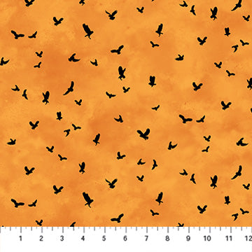 Northcott Silk USA Night Owl Orange Owl Mini DP28853-56