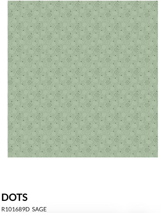 Marcus Fabrics Grace Elizabeth Collection by Carrie Quinn of Pieceful Gathering Quilt Shop, Dots R101689D Sage