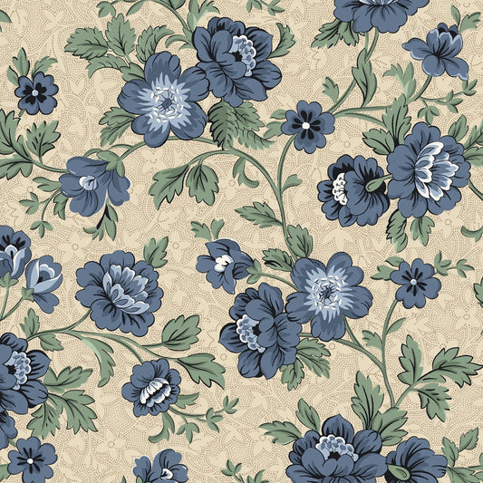 Marcus Fabrics Grace Elizabeth Collection by Carrie Quinn of Pieceful Gathering Quilt Shop R101682D Blue