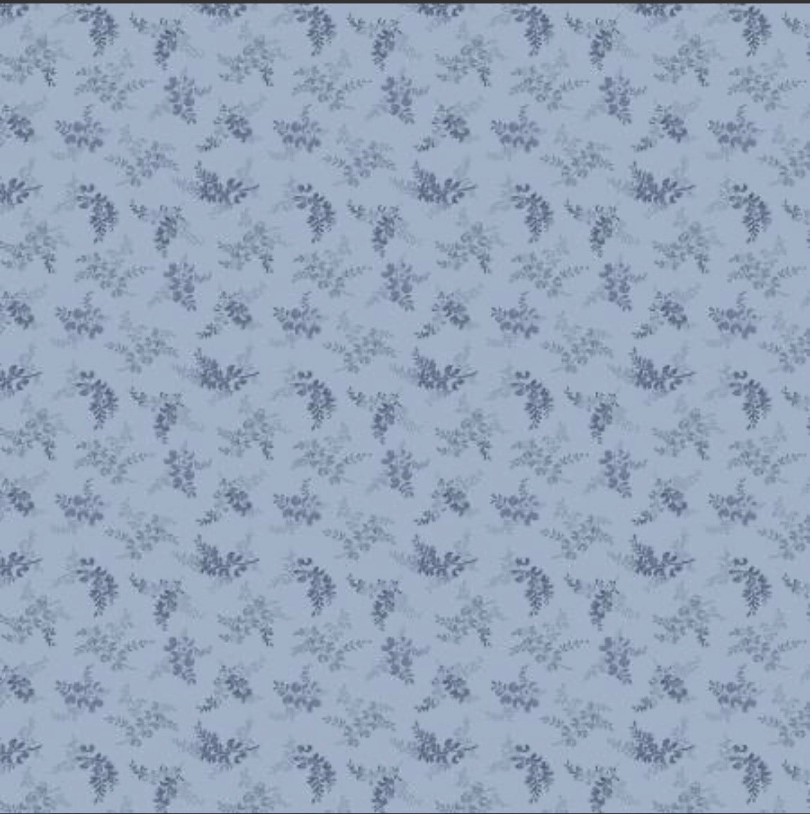Marcus Fabrics Grace Elizabeth Collection by Carrie Quinn of Pieceful Gathering Quilt Shop, Sprigs R101684D Blue
