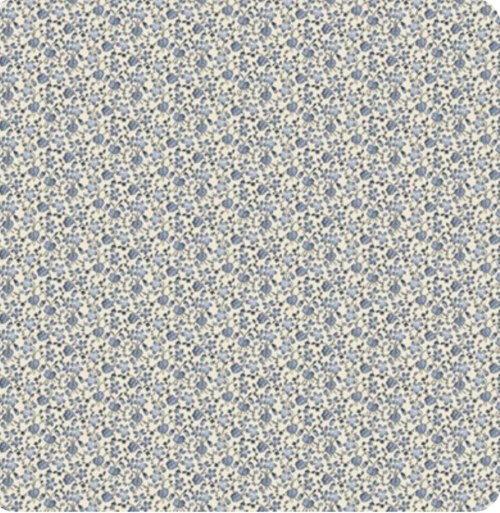 Marcus Fabrics Grace Elizabeth Collection by Carrie Quinn of Pieceful Gathering Quilt Shop, Petite Flowers R101688D Blue