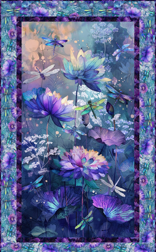 Dragonfly Mist Panel Quilt Kit 30 1/2” x 50 1/2”