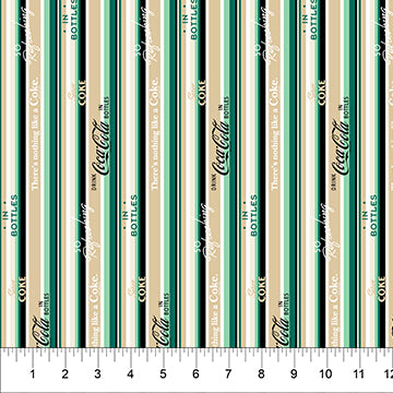 Northcott Coca-Cola Taupe Stripe CC1002-12