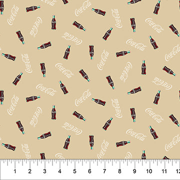 Northcott Coca-Cola Khaki Bottles CC1008-32