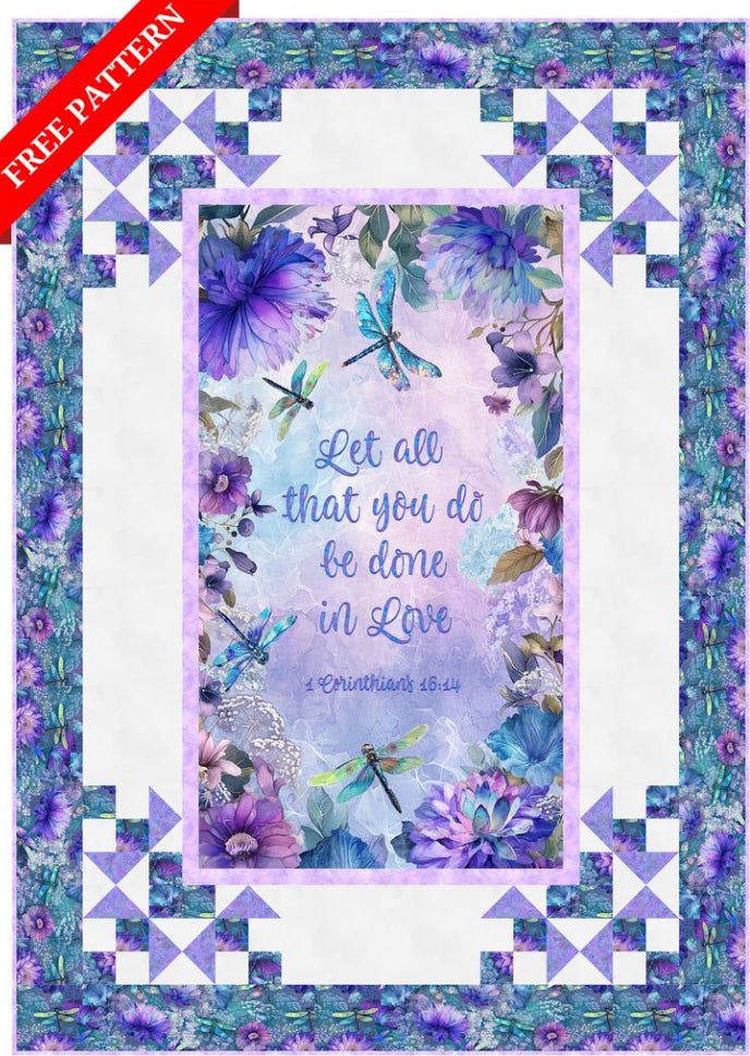 In Love Dazzling Corners Quilt Kit 44 1/2 x 62 1/2
