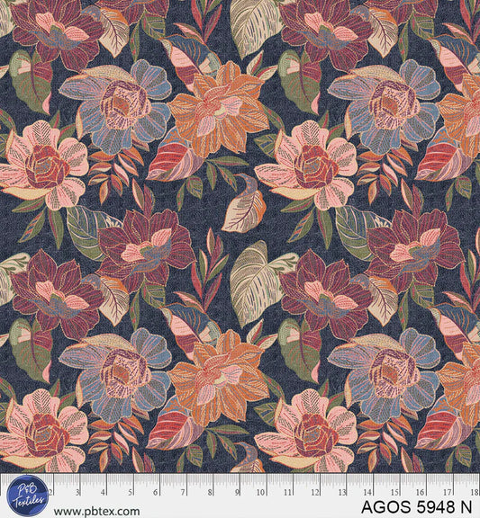 A Garden of Stitches Embroidered Allover Floral AGOS 05948 N
