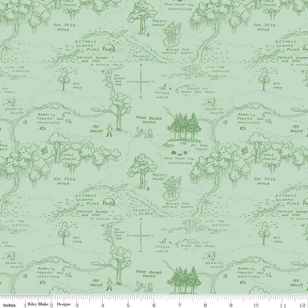 Winnie the Pooh by Riley Blake Designs Pattern: C17001, Color: Green
