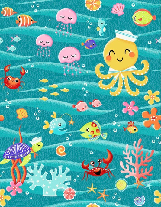 Patrick Lose Fabrics Enchanted Seas Panel 36” x 45”