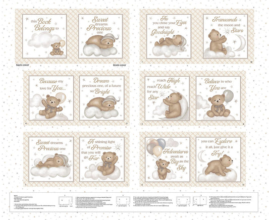 Sleepy Teddy Bear Book Panel