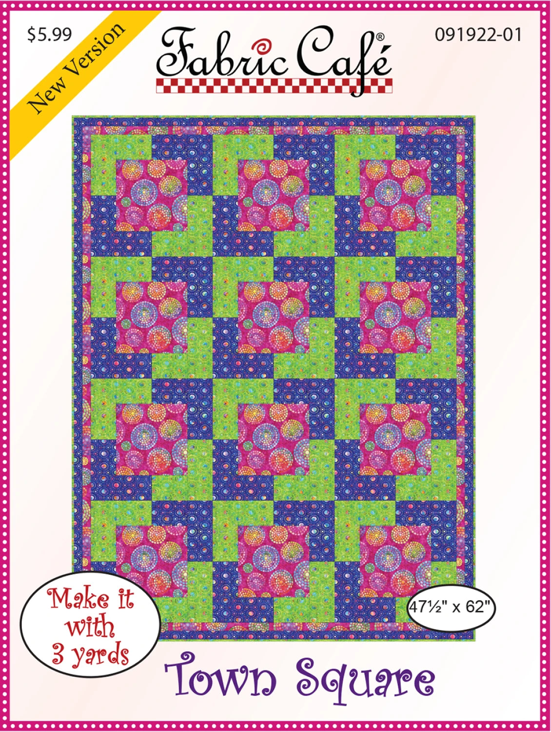 Town Square Pattern by Fabric Cafe’ 47 1/2” x 62”